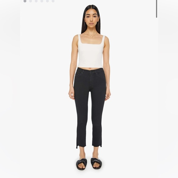 MOTHER The Insider Crop Step Fray Size 32 Not Guilty Wash Black Gray - Picture 1 of 16